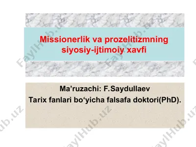 oʻzbekistonda davlat va din munosabatlari — PPT