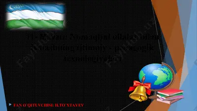 nomaqbul oilalar bilan ishlashning ijtimoiy - pedagogik texnologiyalari — PPT
