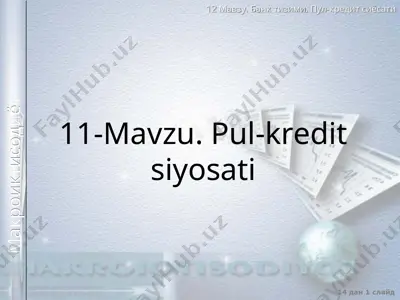 pul-kredit siyosati — PPT