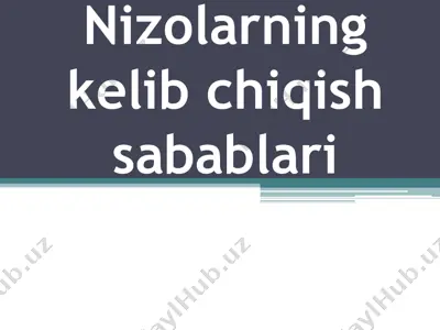 nizolarning kelib chiqish sabablari — PPT