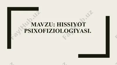 hissiyot psixofiziologiyasi — PPT