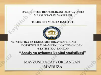 asosiy va aylanma kapital statistikasi — PPT