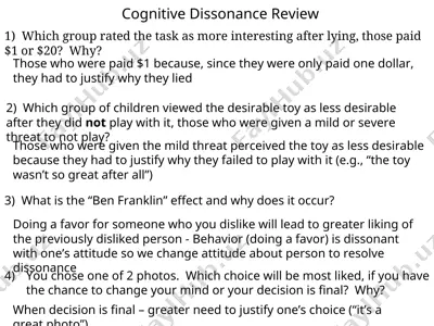 cognitive dissonance review — PPT