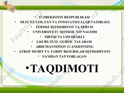 atrof-muhitni qadrlash — PPT