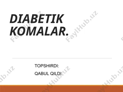 diabetik komalar — PPT