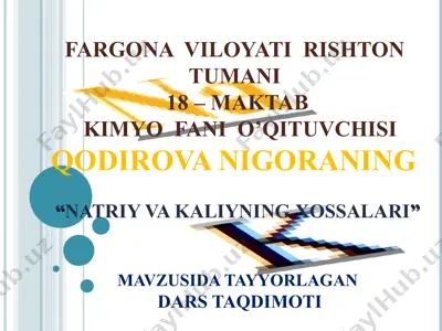 natriy va kaliyning xossalari — PPT