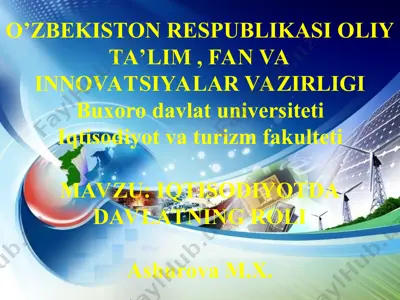 davlatning roli iqtisodiyotda — PPT