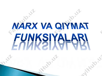 narxning tushunilishi va tavsifi — PPT