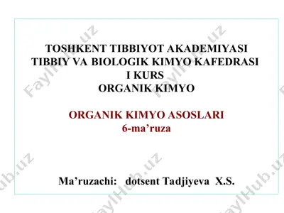 organik kimyo ma'ruzasi — PPT
