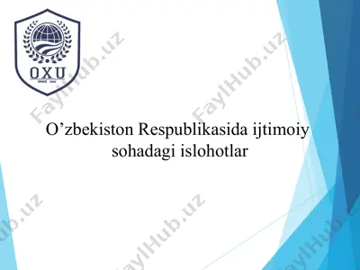 o’zbekiston respublikasida ijtimoiy sohadagi islohotlar — PPT