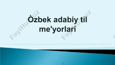 me'yor-so'z tahlili — PPT