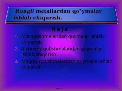 mis qоtishmаlаridаn quymаlаr — PPT