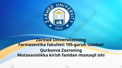 xorijiy mamlakatlarda dorixonalar — PPT