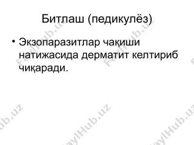 битлаш (педикулёз) — PPT