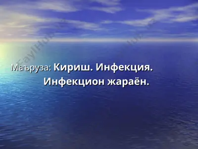 маъруза: кириш. инфекция. — PPT