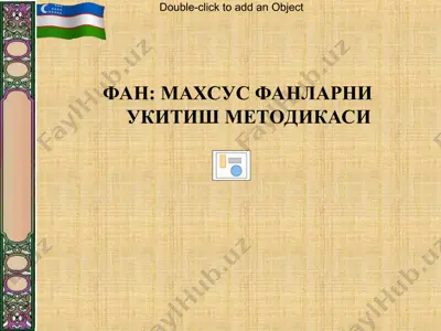 maqosus fanlarni ukitish metodikasi — PPT