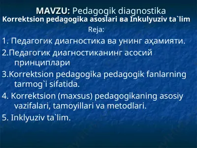 pedagogik diagnostika — PPT