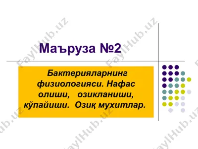 bakteriyalar fiziologiyasi — PPT