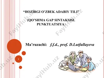o'zbek adabiy tilining o'zlashtiruvchi gaplar — PPT