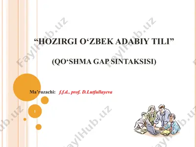 "hozirgi o‘zbek adabiy tili" — PPT