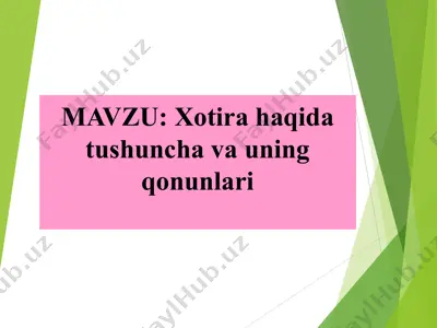 xotira haqida tushuncha va uning qonunlari — PPT