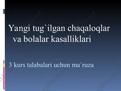 3 kurs talabalari uchun ma`ruza — PPT