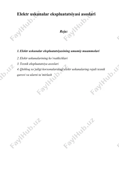 elеktr uskunаlаr ekspluаtаtsiyasi аsоslаri — DOC