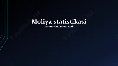moliya statistikasi — PPTX