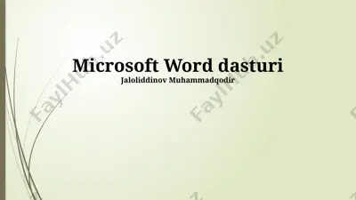 microsoft word dasturi — PPTX