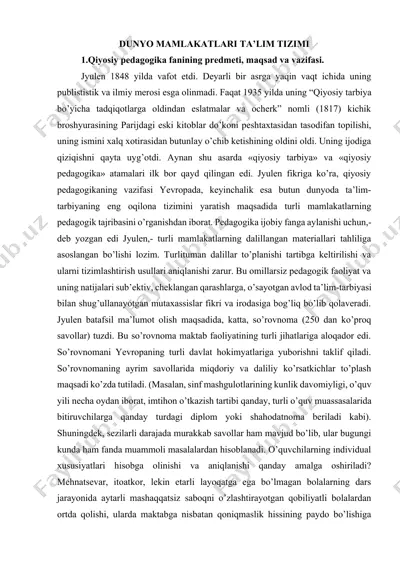 dunyo mamlakatlari ta'lim tizimi — DOCX
