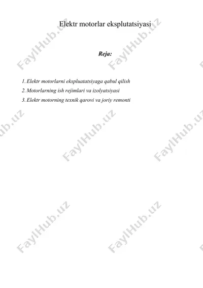 elеktr mоtоrlаr eksplutаtsiyasi — DOC
