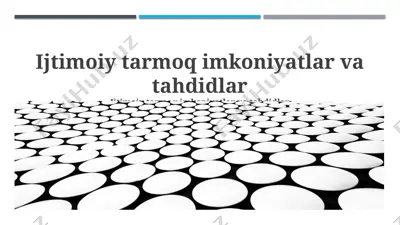 ijtimoiy tarmoq imkoniyatlar va tahdidlar — PPTX