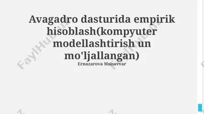 avogadro dasturida empirik hisob-kitoblar — PPTX