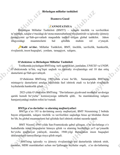 birlashgan millatlar tashkiloti — DOCX