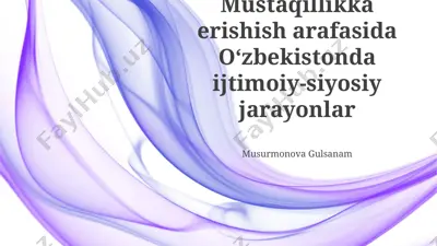 mustaqillikka erishish arafasida oʻzbekistonda ijtimoiy-siyosiy jarayonlar — PPTX