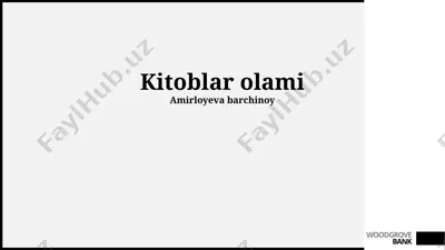 kitoblar olami — PPTX
