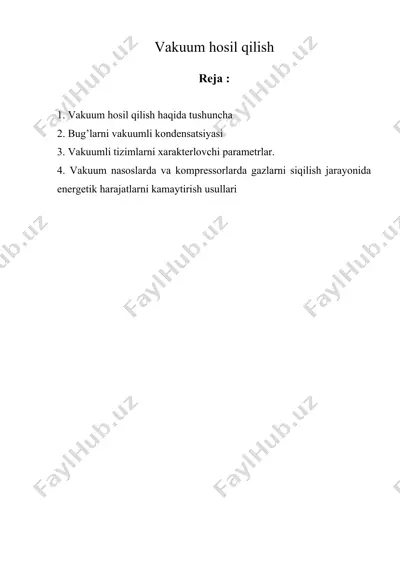 vakuum hosil qilish — DOC