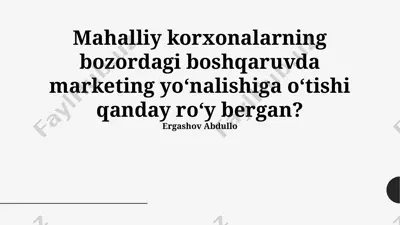marketing strategiyasini ishlab chiqish va qo'llash — PPTX