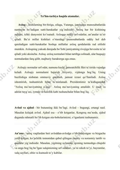 tarbiya va uning turlari — DOCX
