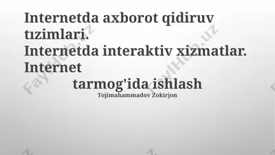 internet qidiruv tizimlari — PPTX