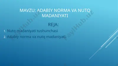 nutq madaniyati tushunchasi — PPTX