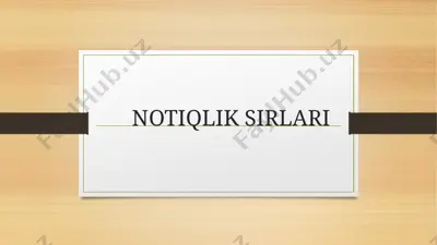 notiqlik sirlari — PPTX