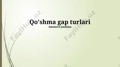 qo'shma gap turlari — PPTX