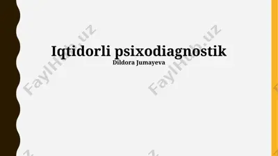 iqtidorli psixodiagnostik — PPTX