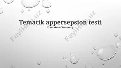 tematik appersepsion testi — PPTX