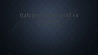 qulupnayning zarari va foydalari — PPTX