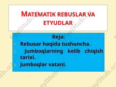 matematik rebuslar va etyudlar — PPTX