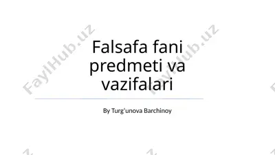 san'at falsafasi predmeti va vazifalari — PPTX