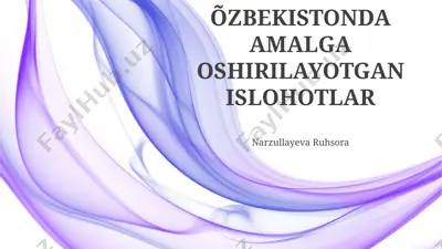 oʻzbekistonda amalga oshirilayotgan islohotlar — PPTX