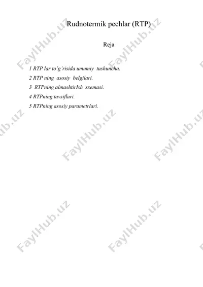 rudnotermik pechlar (rtp) — DOC